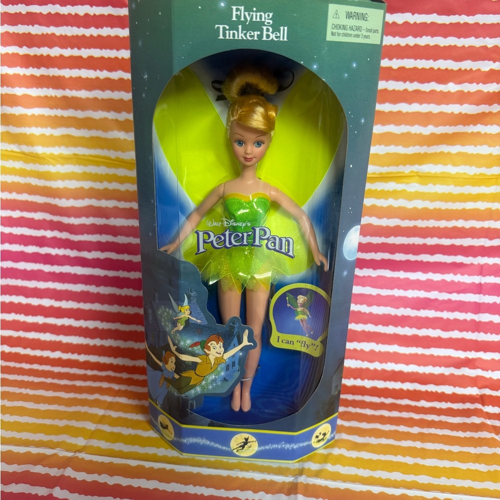 Disney Peter Pan Flying Tinker Bell Doll - Green and Blue